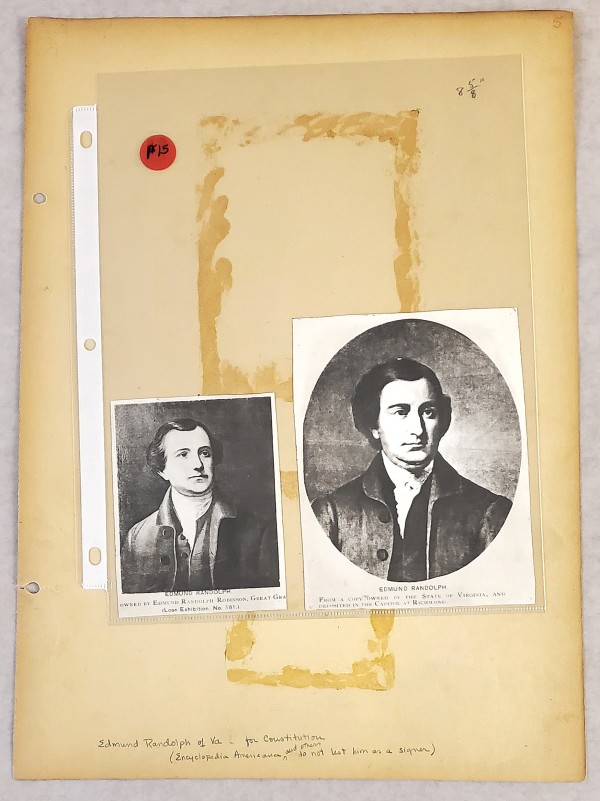 P. 15 2 photos of Edmund Randolph of VA for Constitution by Barry Faulkner