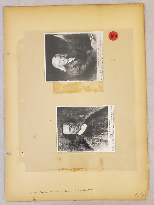P. 18 2 photos of William Samuel Johnson of CT for Constitution by Barry Faulkner
