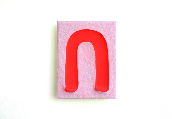 Fluorescent Red Arc in Pale Pink by CHIAOZZA