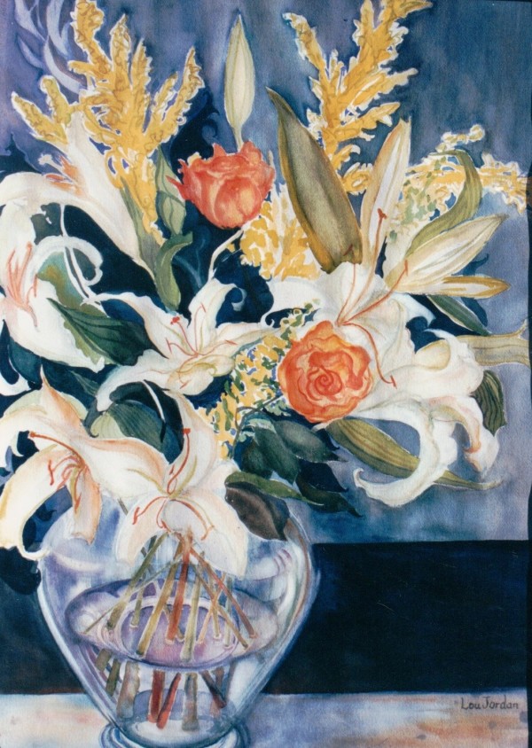 Lillies in a Glass Vase
