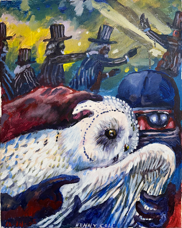 “Deporting the Red, White and Blue: Snowy Owl” by Kenny Cole