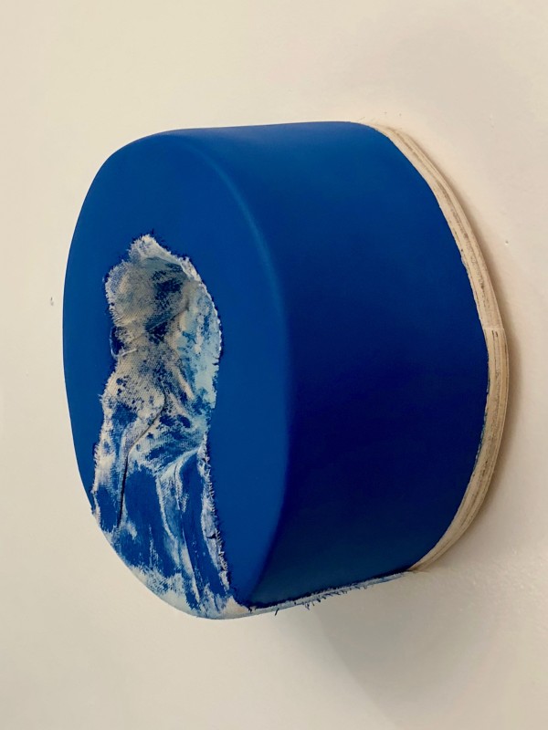 Sunken Bandage Painting (round bright blue) by Howard Schwartzberg