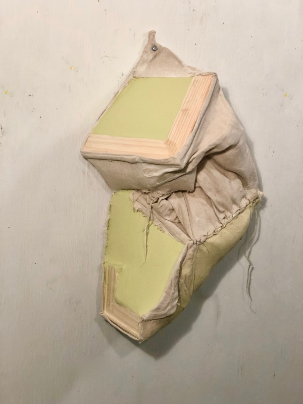 Bag Painting (two corner, yellow green light) by Howard Schwartzberg