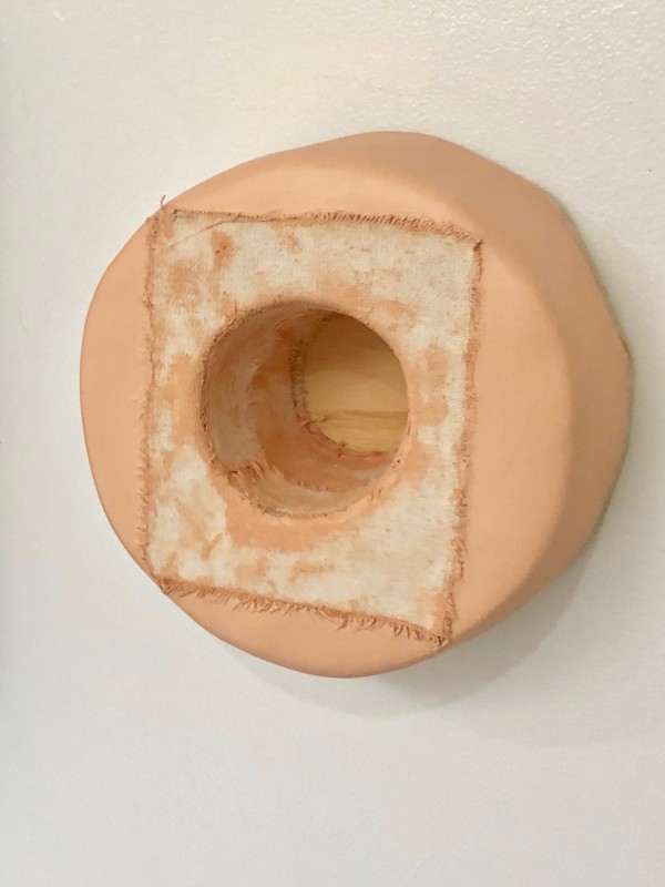 Sunken Bandage Painting (Round Square and Circle, Peach) by Howard Schwartzberg