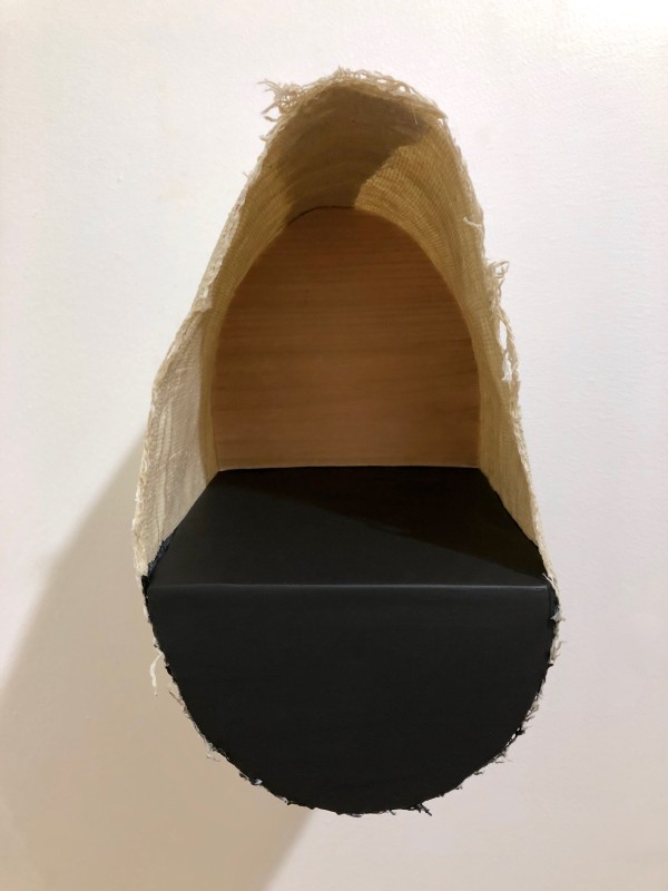 Open Space Bandage Painting (Black Oval Vertical) by Howard Schwartzberg