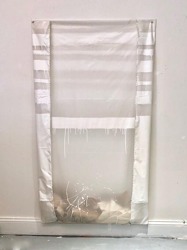 Transparent Bag Painting (white stripes)