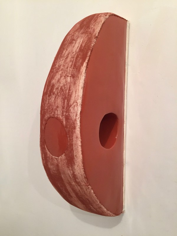 Bandage Painting (Red Oxide Half circle with circle and hole)