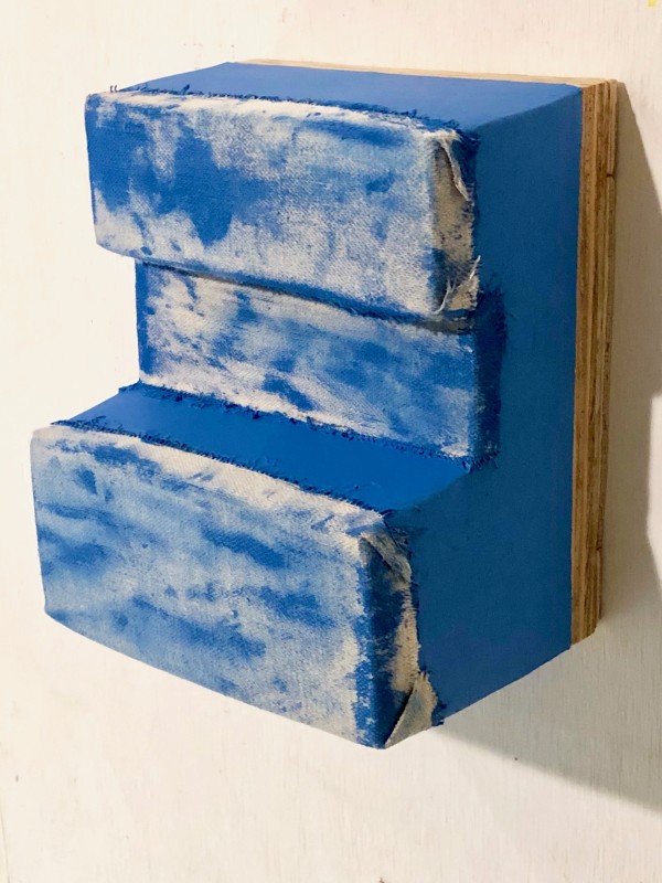Protruded Bandage Painting (blue) by Howard Schwartzberg