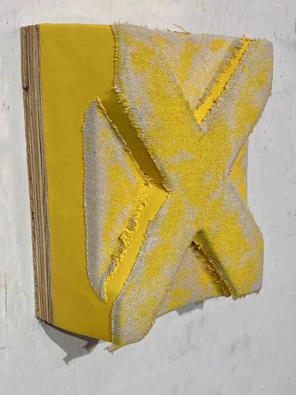 Protruded Bandage Painting (yellow) by Howard Schwartzberg