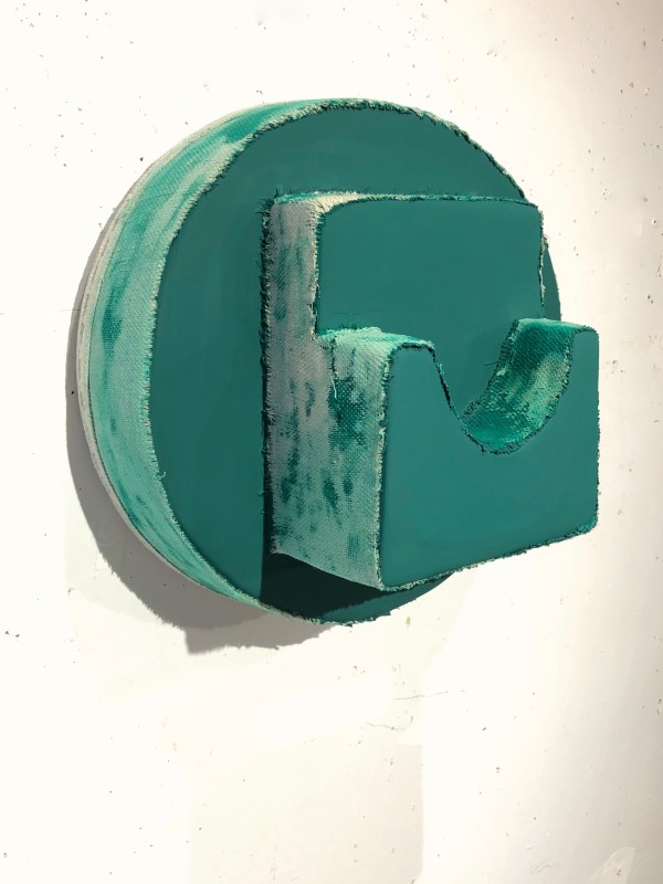 Open Bandage Painting (dark green oval) by Howard Schwartzberg