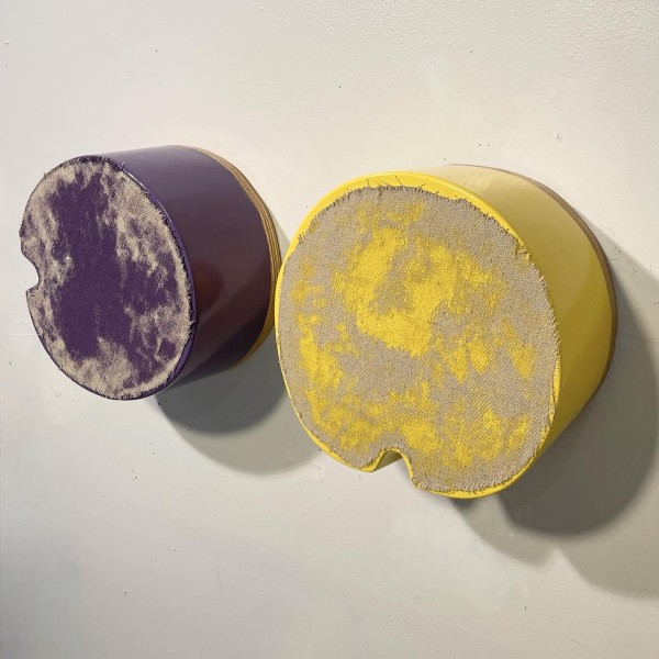 Bandage Painting (purple/yellow compass) by Howard Schwartzberg