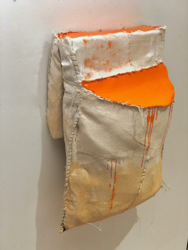 Bag Painting (slit, fold and pouch, Orange) by Howard Schwartzberg
