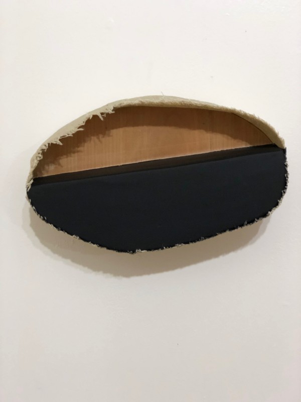 Open Space Bandage Painting (Black Oval Horizontal Slant) by Howard Schwartzberg