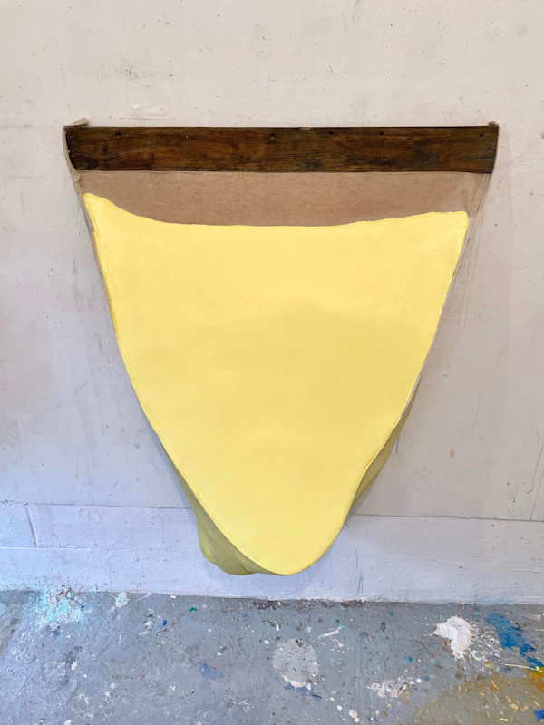 Incline Bag Painting (lime yellow ) by Howard Schwartzberg