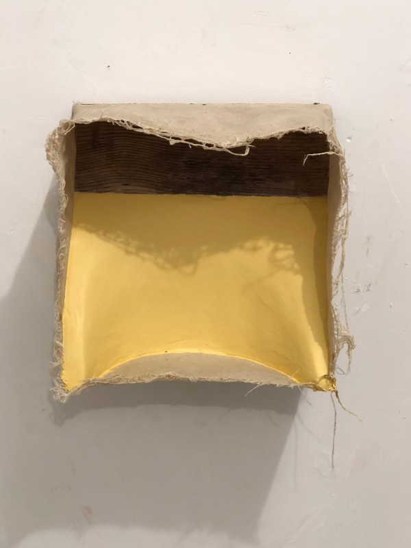 Open Space Bandage Painting (Concave Incline, Yellow Square) by Howard Schwartzberg