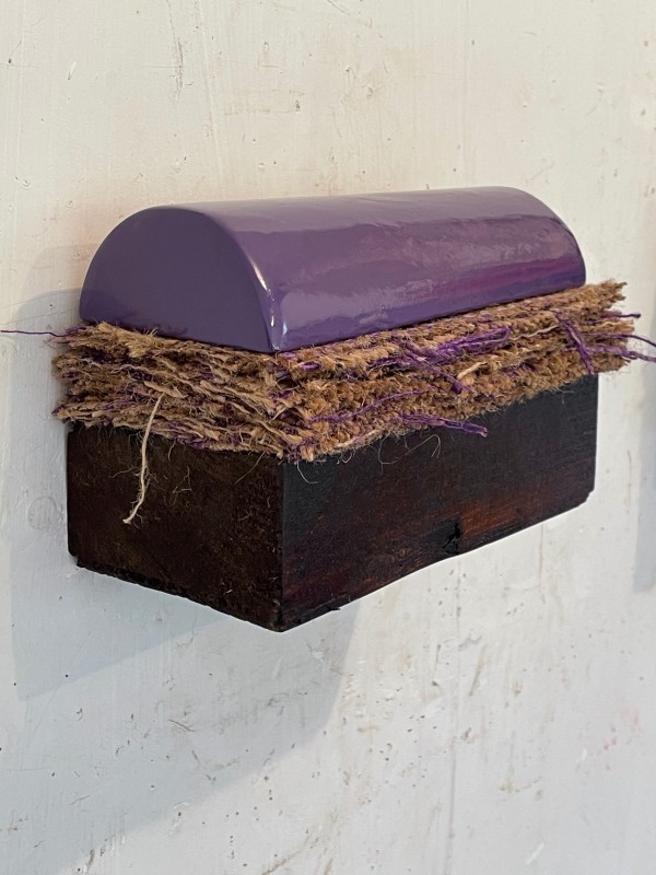 Bed Painting (purple gloss, slightly slanted horizontal curve) by Howard Schwartzberg