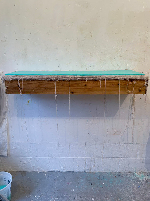 Bed Painting (aqua mint thin wave) by Howard Schwartzberg