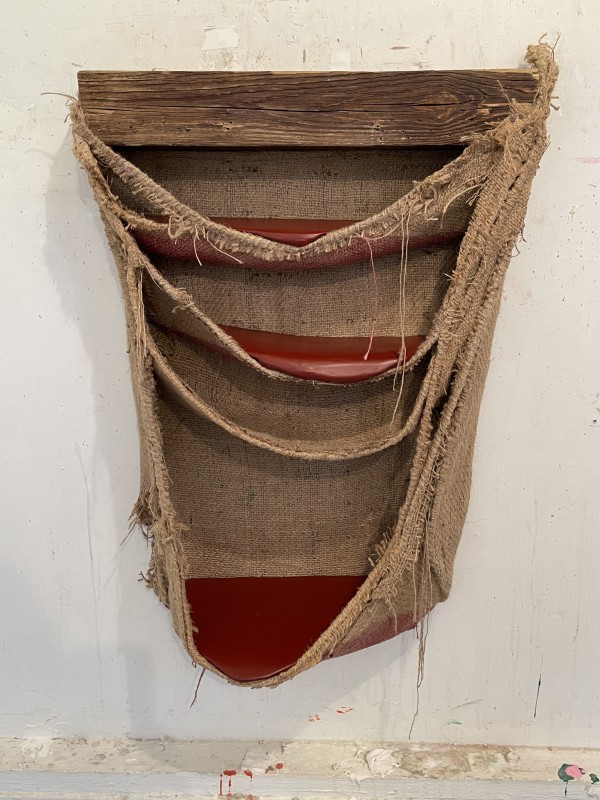 Suspended/Pouch Combo Painting (deep crimson) by Howard Schwartzberg