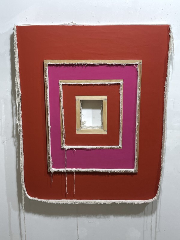 Triple Inverted Reversed Painting (red oxide inside magenta inside red oxide) by Howard Schwartzberg
