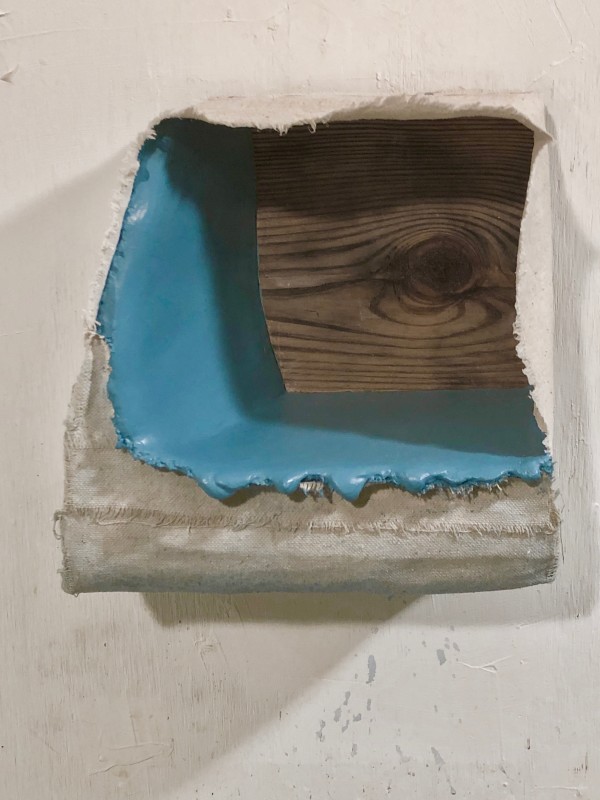 Open Space Bandage Painting (cerulean blue) by Howard Schwartzberg
