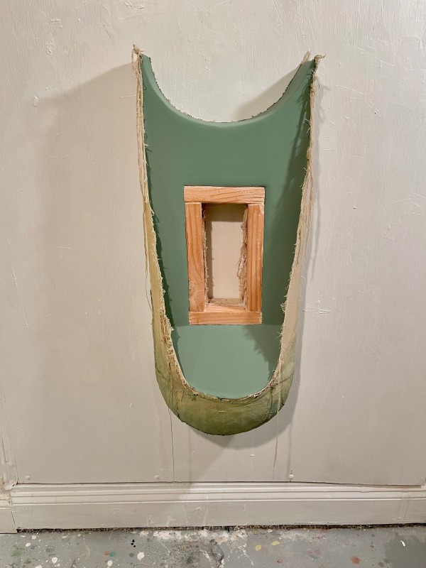 Inverted Reversed Painting (flat green curved top) by Howard Schwartzberg