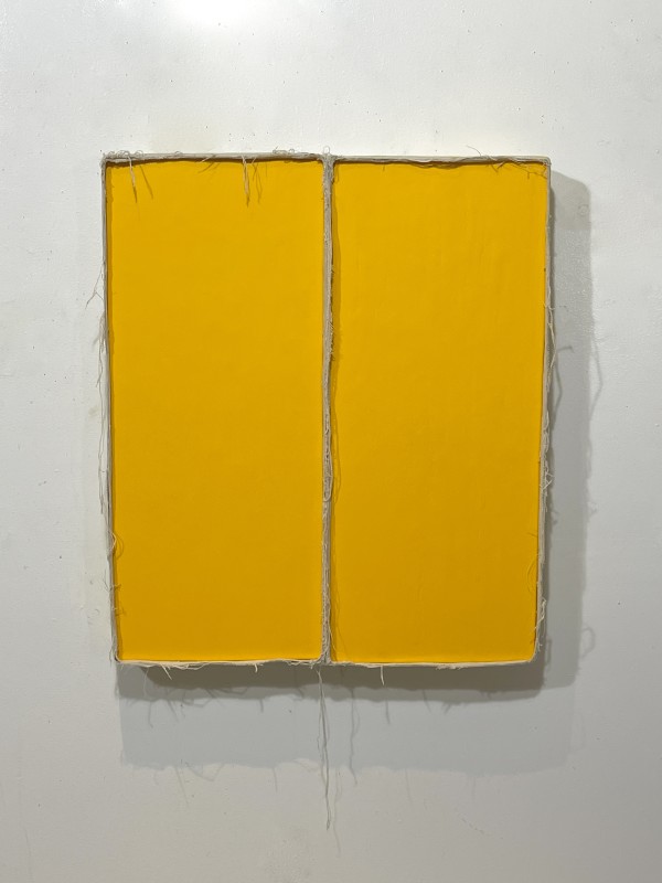 Double Open Bandage Painting (deep yellow) minus support by Howard Schwartzberg