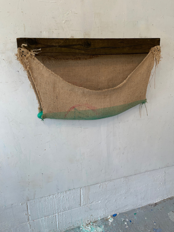 Suspended/Pouch Combo Painting (green) by Howard Schwartzberg
