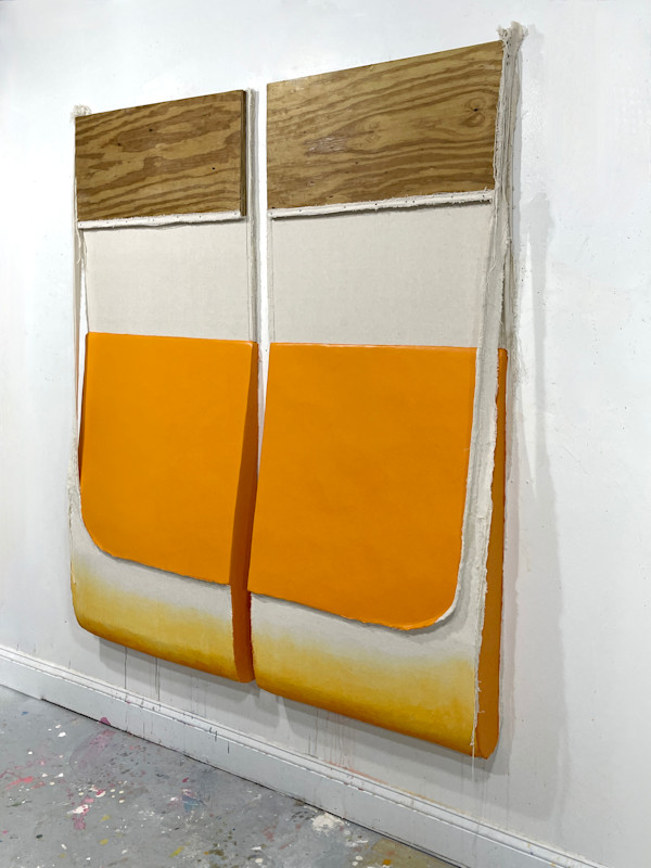 Incline Bag Painting Open Sided (orange cut) by Howard Schwartzberg