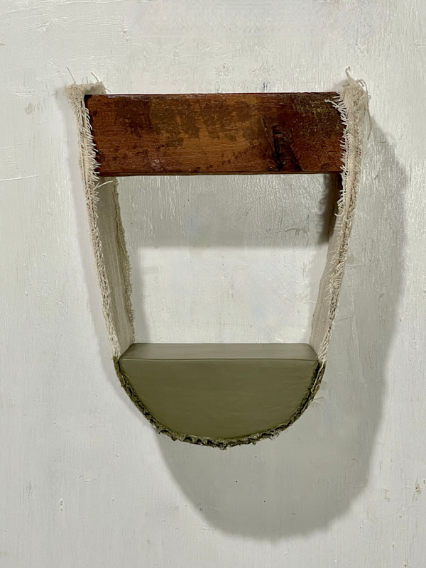 Suspended Painting (olive green) by Howard Schwartzberg