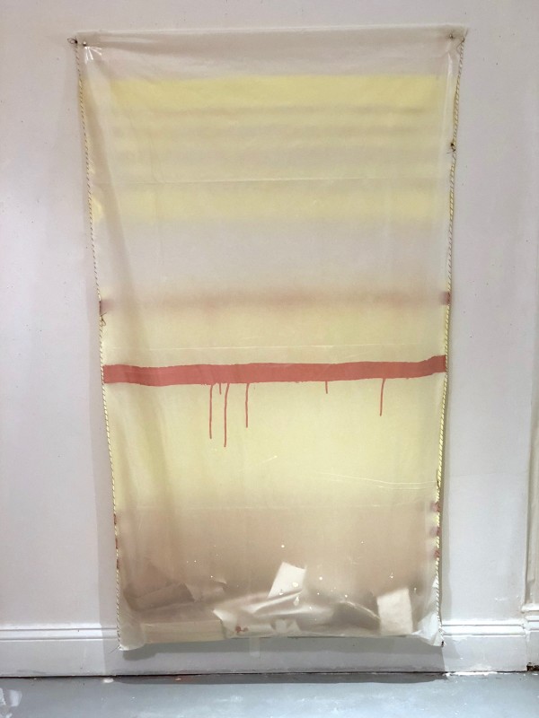 Transparent Bag Painting (yellow stripes) by Howard Schwartzberg