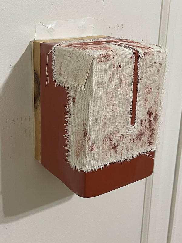 bandage painting brown with line by Howard Schwartzberg, Image 1.