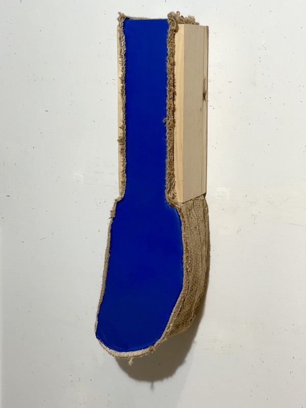 Wood Form Foundation Painting (blue vertical) by Howard Schwartzberg