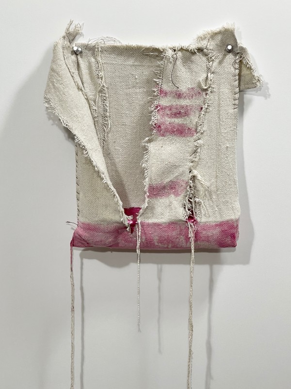 Pouch Painting (pink tourmaline with stripes) by Howard Schwartzberg