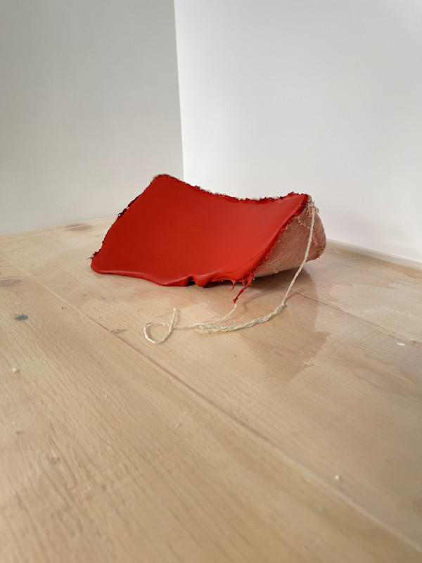 Small Section Painting (red slant) by Howard Schwartzberg, Image 5.