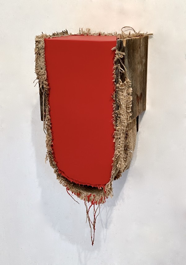 Wood Form Foundation Painting (red - lower empty space) by Howard Schwartzberg