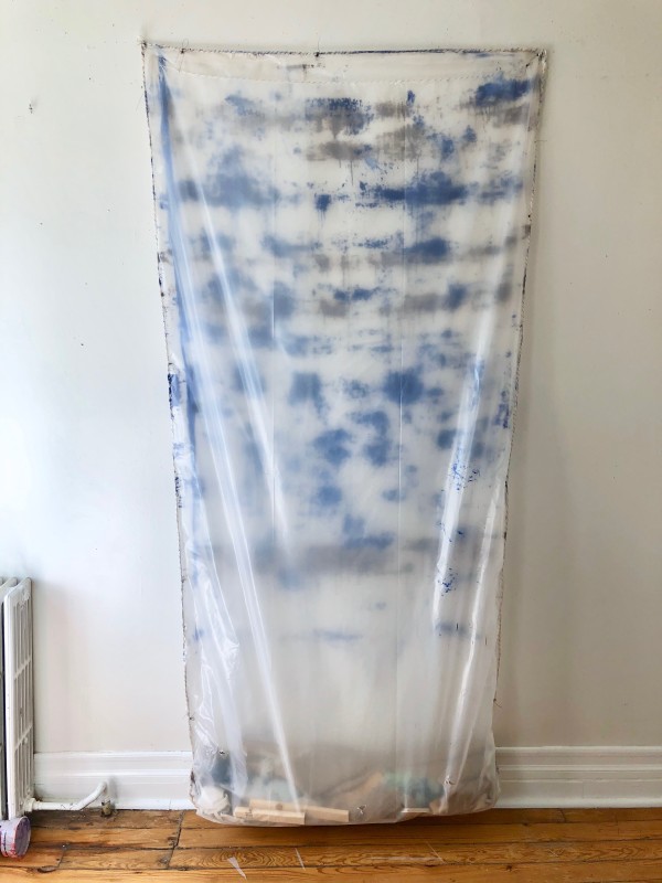 Transparent Negative Plastic Bag Painting (blue)