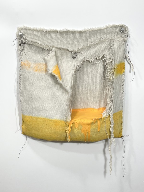 Pouch Painting (deep yellow one stripe) by Howard Schwartzberg