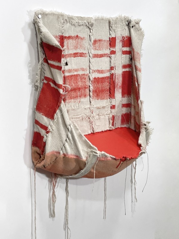 Pouch Painting - Incline (red with stripes) by Howard Schwartzberg