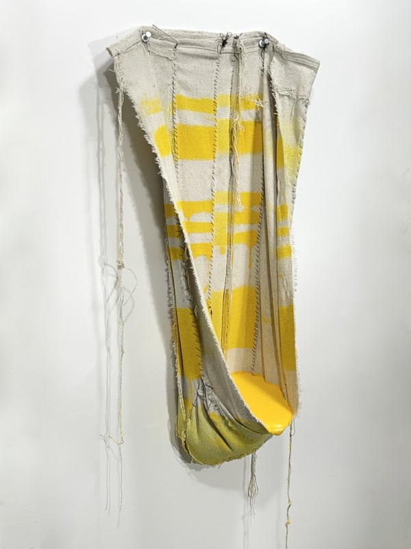 Pouch Painting (yellow with stripes) by Howard Schwartzberg