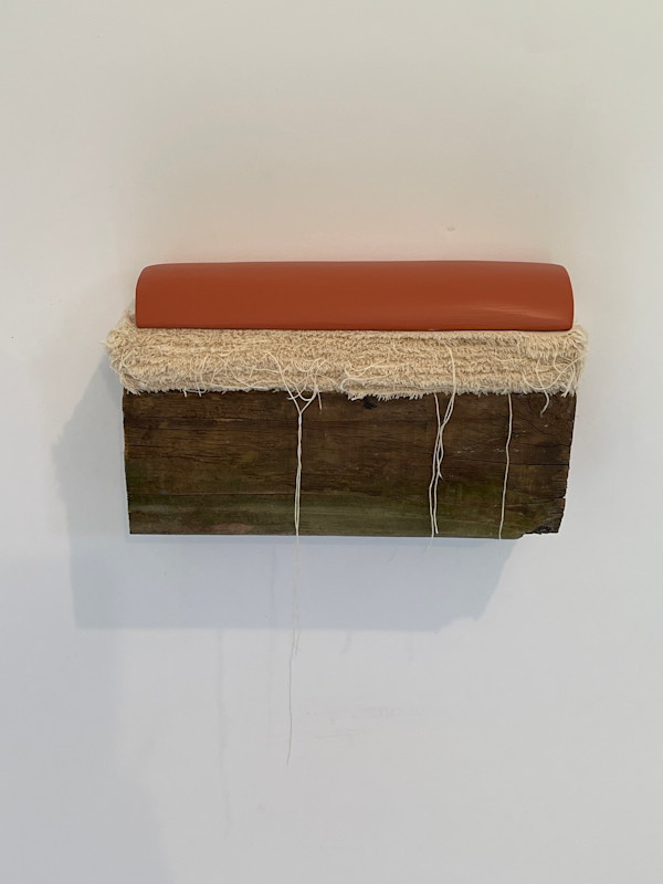 Bed Painting (burnt peach, horizontal curve) by Howard Schwartzberg