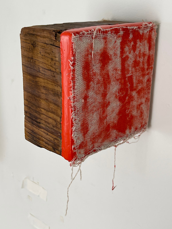 Bandage Painting (red/orange, one side) by Howard Schwartzberg
