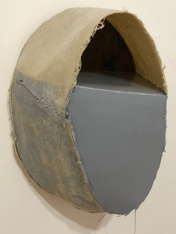 Open Space Bandage Painting (grey gloss slant oval) by Howard Schwartzberg