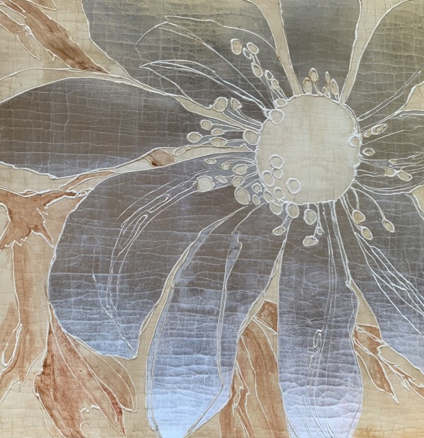 Silver Lotus on sepia by Roberta Ahrens