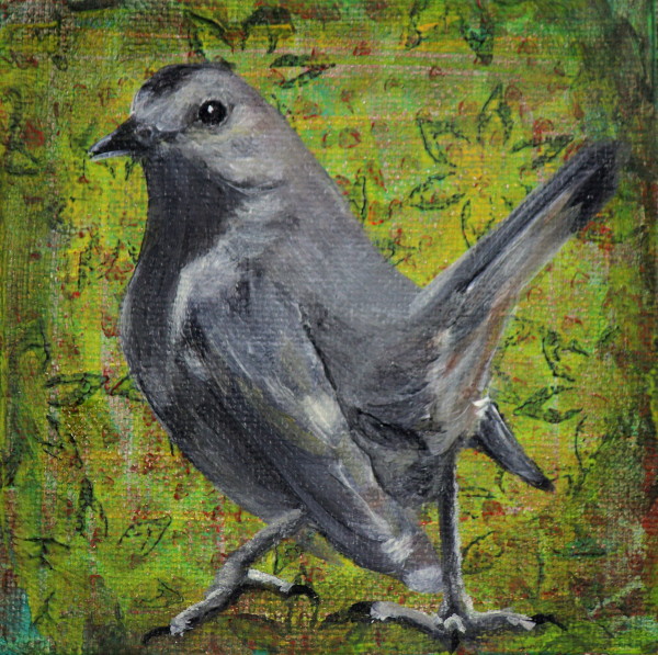Grey Cat bird #2 by Lorelle Carr