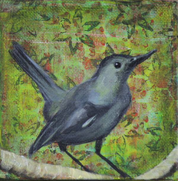 Gray Cat bird #1 by Lorelle Carr