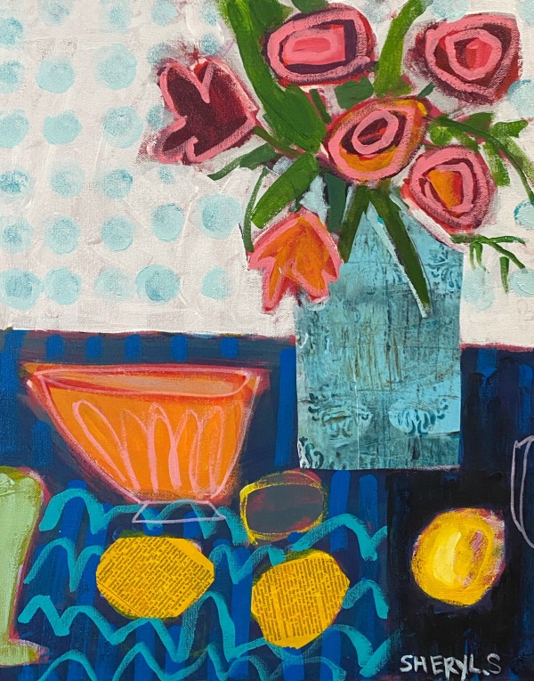 Lemons and Roses by Sheryl Siddiqui Art