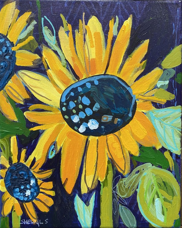 Sunflower on Purple by Sheryl Siddiqui Art