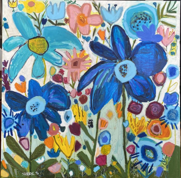 Afternoon Enchanted Garden Blue by Sheryl Siddiqui Art