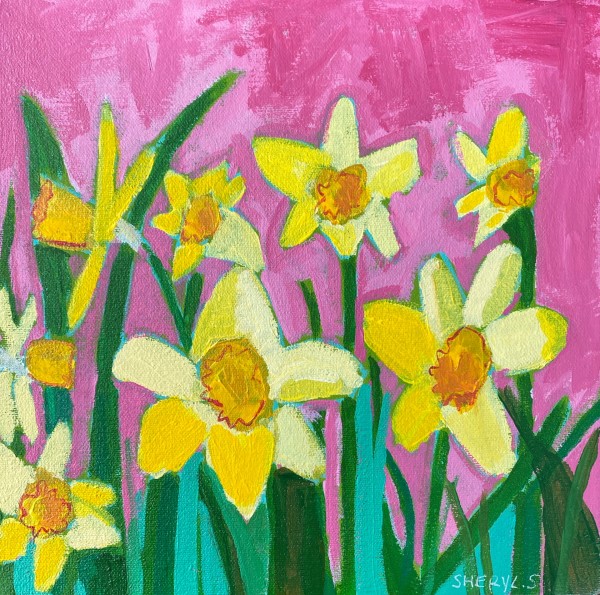 Hyacinth on pink by Sheryl Siddiqui Art