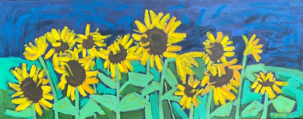 Sunflower on Navy by Sheryl Siddiqui Art